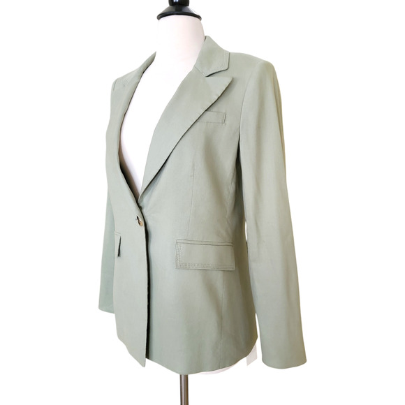 Veronica Beard Sedgwick Sage Green Linen Dickey Blazer Jacket Size 2 - Picture 7 of 10